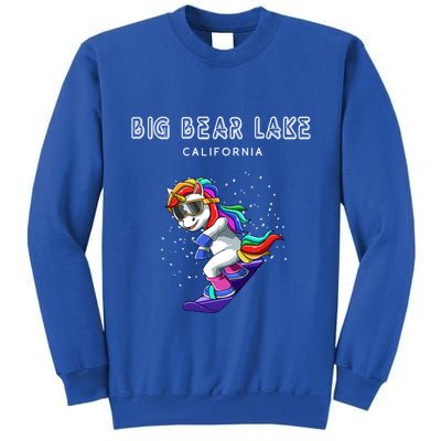 Big Bear Lake California Snowboard And Ski Unicorn Cool Gift Tall Sweatshirt