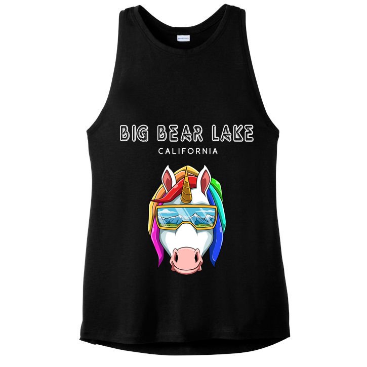 Big Bear Lake California Usa Ski And Snowboard Unicorn Great Gift Ladies PosiCharge Tri-Blend Wicking Tank
