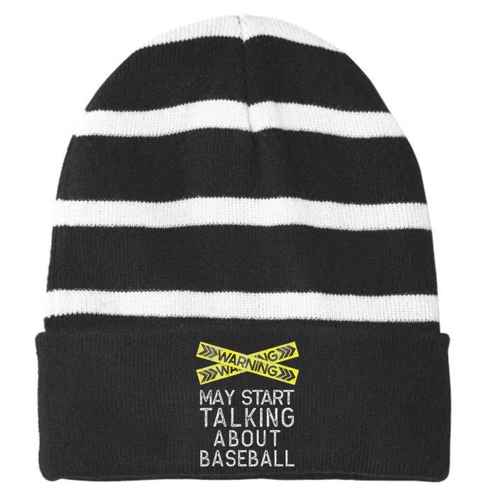 Baseball Baseball Lover Tee Baseball Player Striped Beanie with Solid Band