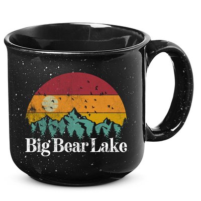 Big Bear Lake California 70S 80S Retro Vintage Mountain Ski Gift 15oz Campfire Ceramic Mug