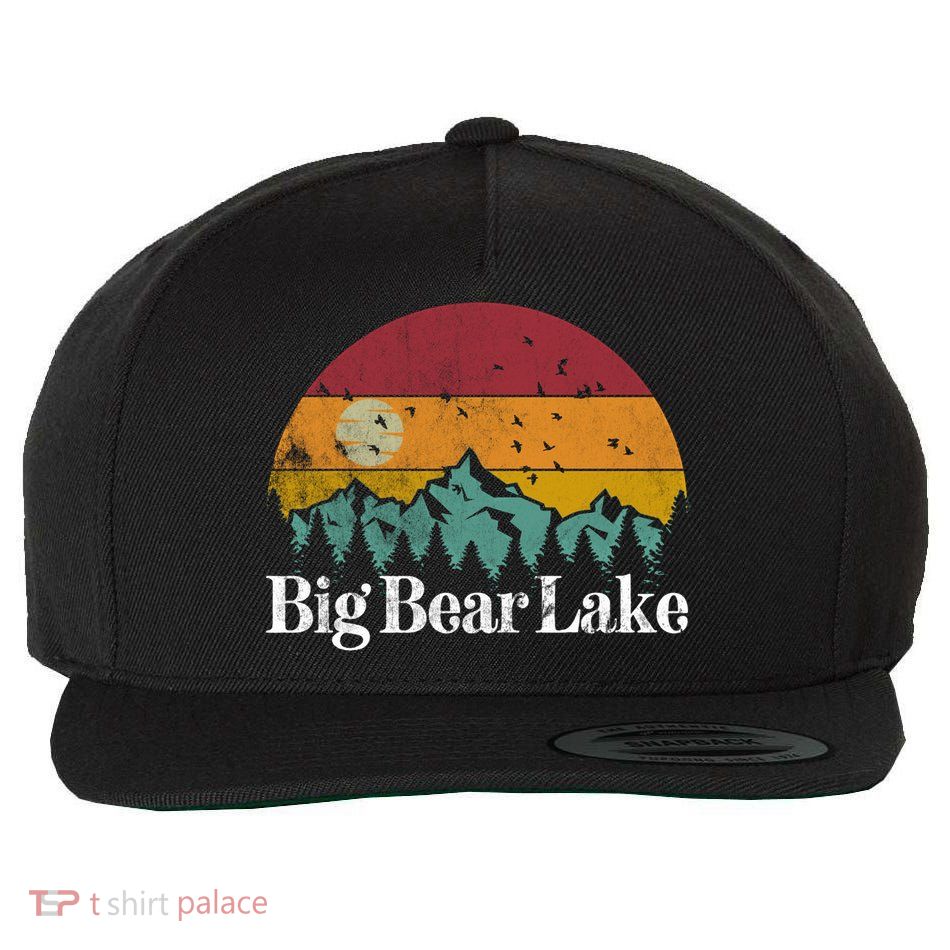 Big Bear Lake California 70S 80S Retro Vintage Mountain Ski Gift Wool Snapback Cap