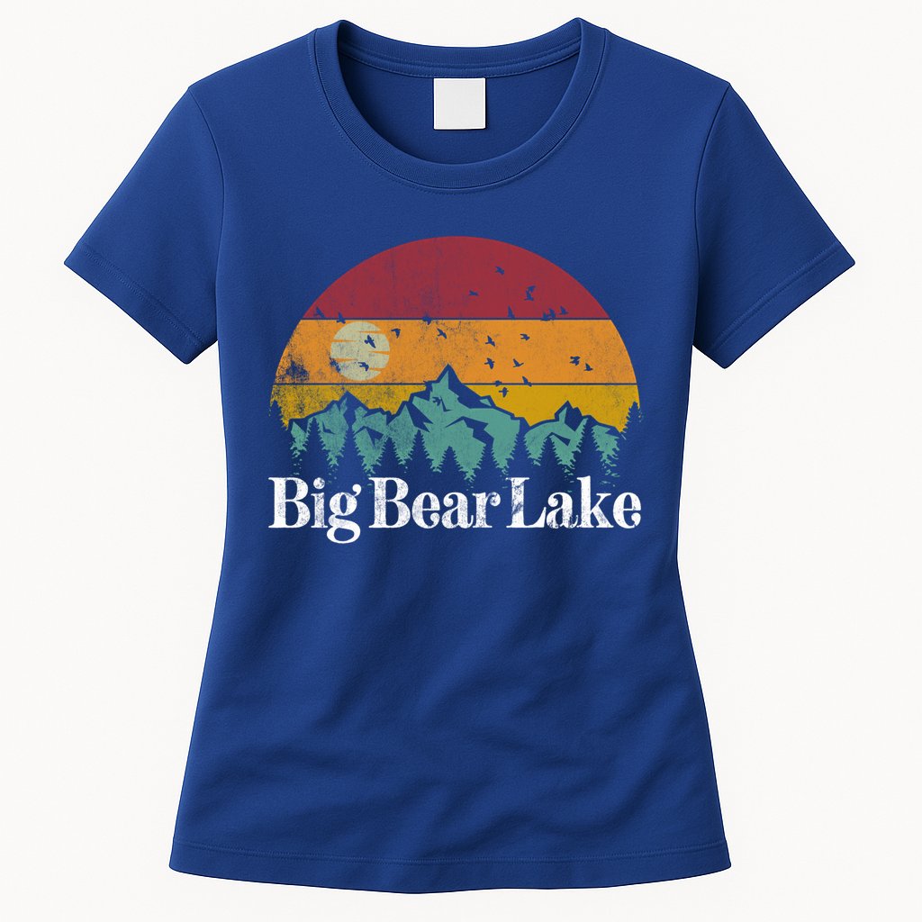 Big Bear Lake California 70S 80S Retro Vintage Mountain Ski Gift Womens T-Shirt