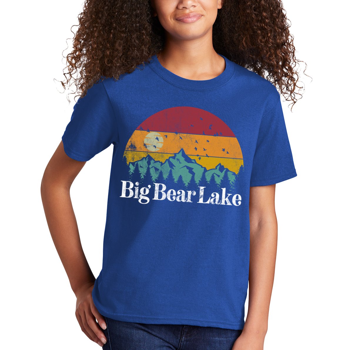 Big Bear Lake California 70S 80S Retro Vintage Mountain Ski Gift Kids T-Shirt