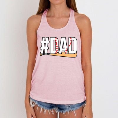 Best Baseball Lover Dad Coach Sports Player Graphic Meaningful Gift Women's Knotted Racerback Tank