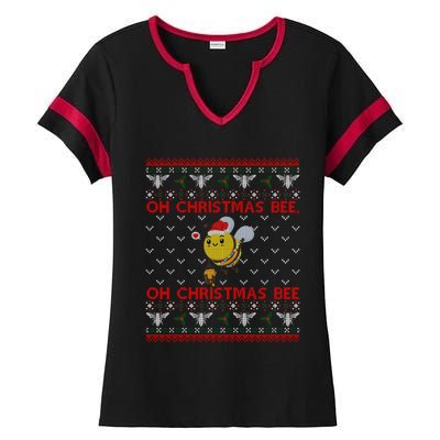 Bumble Bee Lover Funny Christmas Funny Gift Ugly Sweater Funny Gift Ladies Halftime Notch Neck Tee