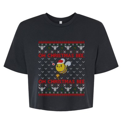 Bumble Bee Lover Funny Christmas Funny Gift Ugly Sweater Funny Gift Bella+Canvas Jersey Crop Tee