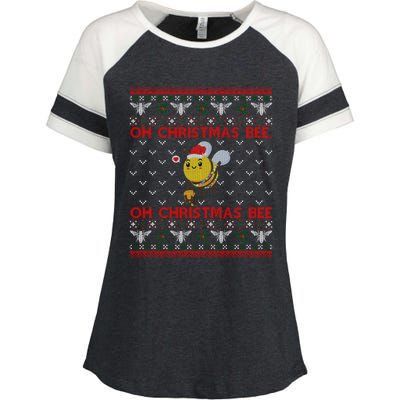 Bumble Bee Lover Funny Christmas Funny Gift Ugly Sweater Funny Gift Enza Ladies Jersey Colorblock Tee