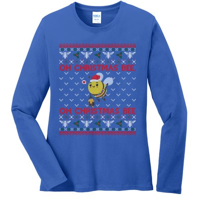 Bumble Bee Lover Funny Christmas Funny Gift Ugly Sweater Funny Gift Ladies Long Sleeve Shirt