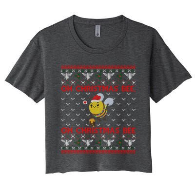 Bumble Bee Lover Funny Christmas Funny Gift Ugly Sweater Funny Gift Women's Crop Top Tee