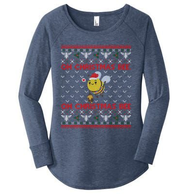 Bumble Bee Lover Funny Christmas Funny Gift Ugly Sweater Funny Gift Women's Perfect Tri Tunic Long Sleeve Shirt