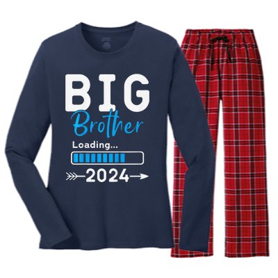 Big Brother Loading 2024 Promoted To Big Brother 2024 Women's Long Sleeve Flannel Pajama Set 