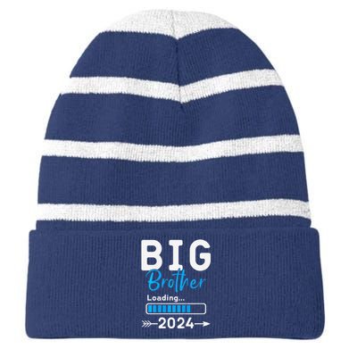 Big Brother Loading 2024 Promoted To Big Brother 2024 Striped Beanie with Solid Band