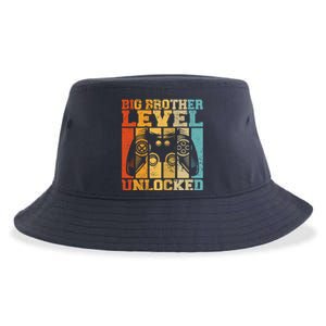 Big Brother Level Unlocked Baby Announcement Gaming Gamer Sustainable Bucket Hat