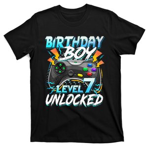 Birthday Boy Level 7 Unlocked Video Game Birthday Party T-Shirt