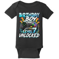 Birthday Boy Level 7 Unlocked Video Game Birthday Party Baby Bodysuit