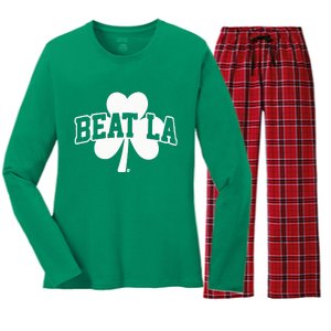 Boston Beat La Women's Long Sleeve Flannel Pajama Set 