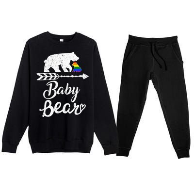 Baby Bear Lgbt Lgbtq Rainbow Pride Gay Lesbian Premium Crewneck Sweatsuit Set