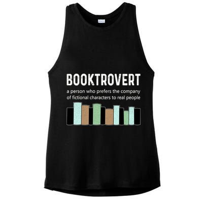 Booktrovert Book Lover Book Worm Reading Nerd Bookshelf Gift Ladies PosiCharge Tri-Blend Wicking Tank