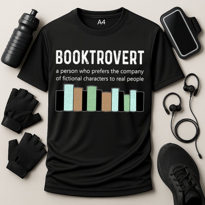 Booktrovert Book Lover Book Worm Reading Nerd Bookshelf Gift Performance Shirt