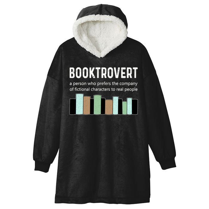 Booktrovert Book Lover Book Worm Reading Nerd Bookshelf Gift Hooded Wearable Blanket