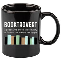 Booktrovert Book Lover Book Worm Reading Nerd Bookshelf Gift 11oz C Handle Ceramic Mug