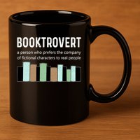 Booktrovert Book Lover Book Worm Reading Nerd Bookshelf Gift 11oz C Handle Ceramic Mug