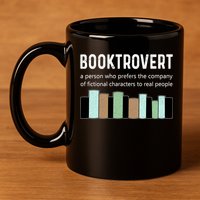 Booktrovert Book Lover Book Worm Reading Nerd Bookshelf Gift 11oz C Handle Ceramic Mug