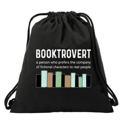 Booktrovert Book Lover Book Worm Reading Nerd Bookshelf Gift Drawstring Bag