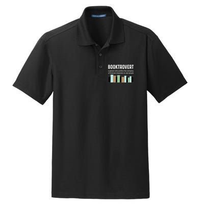 Booktrovert Book Lover Book Worm Reading Nerd Bookshelf Gift Dry Zone Grid Polo