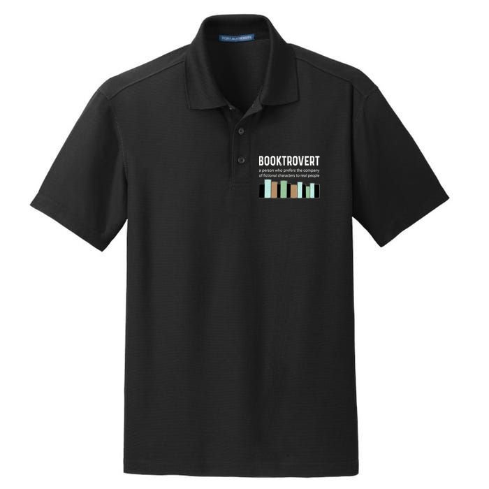 Booktrovert Book Lover Book Worm Reading Nerd Bookshelf Gift Dry Zone Grid Polo