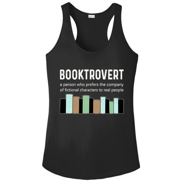 Booktrovert Book Lover Book Worm Reading Nerd Bookshelf Gift Ladies PosiCharge Competitor Racerback Tank