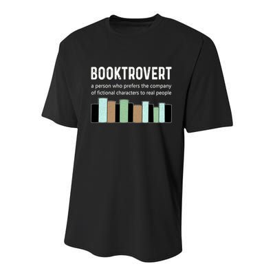 Booktrovert Book Lover Book Worm Reading Nerd Bookshelf Gift Youth Performance Sprint T-Shirt