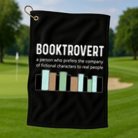 Booktrovert Book Lover Book Worm Reading Nerd Bookshelf Gift Golf Towel