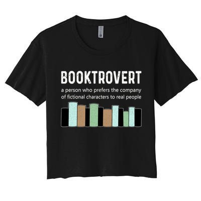 Booktrovert Book Lover Book Worm Reading Nerd Bookshelf Gift Crop Top
