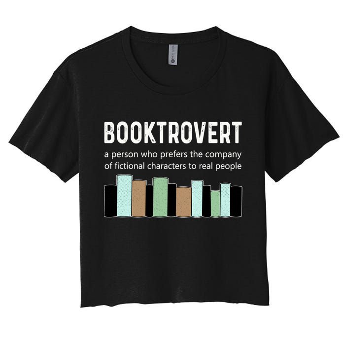Booktrovert Book Lover Book Worm Reading Nerd Bookshelf Gift Crop Top