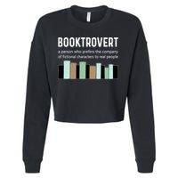 Booktrovert Book Lover Book Worm Reading Nerd Bookshelf Gift Cropped Pullover Crew