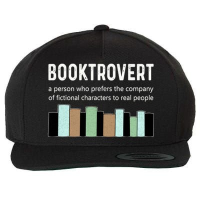 Booktrovert Book Lover Book Worm Reading Nerd Bookshelf Gift Wool Snapback Cap