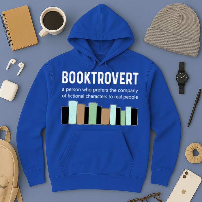 Booktrovert Book Lover Book Worm Reading Nerd Bookshelf Gift Hoodie