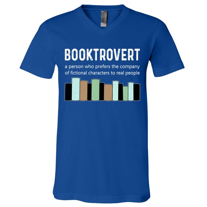 Booktrovert Book Lover Book Worm Reading Nerd Bookshelf Gift V-Neck T-Shirt