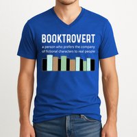 Booktrovert Book Lover Book Worm Reading Nerd Bookshelf Gift V-Neck T-Shirt