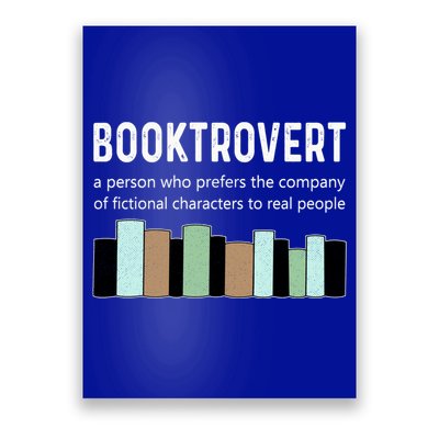 Booktrovert Book Lover Book Worm Reading Nerd Bookshelf Gift Poster