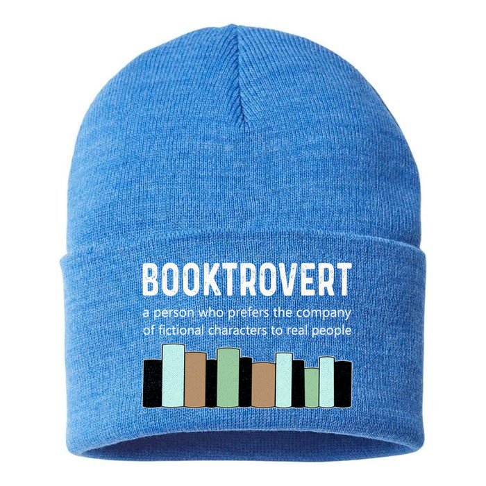 Booktrovert Book Lover Book Worm Reading Nerd Bookshelf Gift Sustainable Knit Beanie