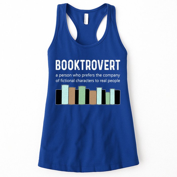 Booktrovert Book Lover Book Worm Reading Nerd Bookshelf Gift Womens Tank Top