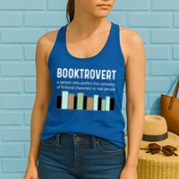 Booktrovert Book Lover Book Worm Reading Nerd Bookshelf Gift Womens Tank Top