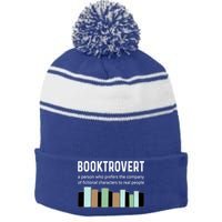Booktrovert Book Lover Book Worm Reading Nerd Bookshelf Gift Stripe Pom Pom Beanie