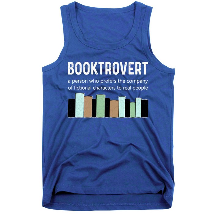 Booktrovert Book Lover Book Worm Reading Nerd Bookshelf Gift Tank Top
