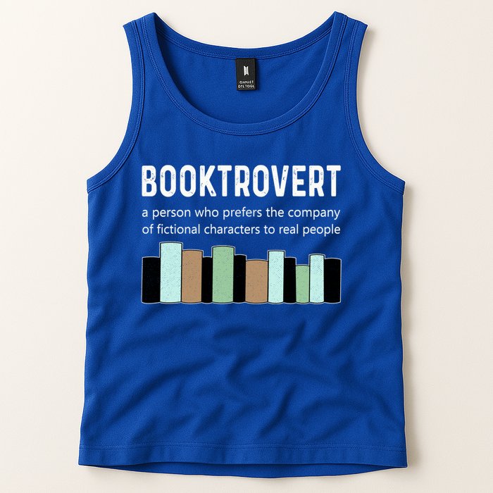Booktrovert Book Lover Book Worm Reading Nerd Bookshelf Gift Tank Top