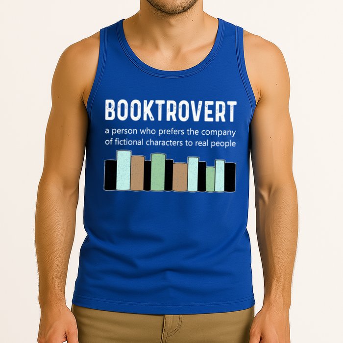 Booktrovert Book Lover Book Worm Reading Nerd Bookshelf Gift Tank Top