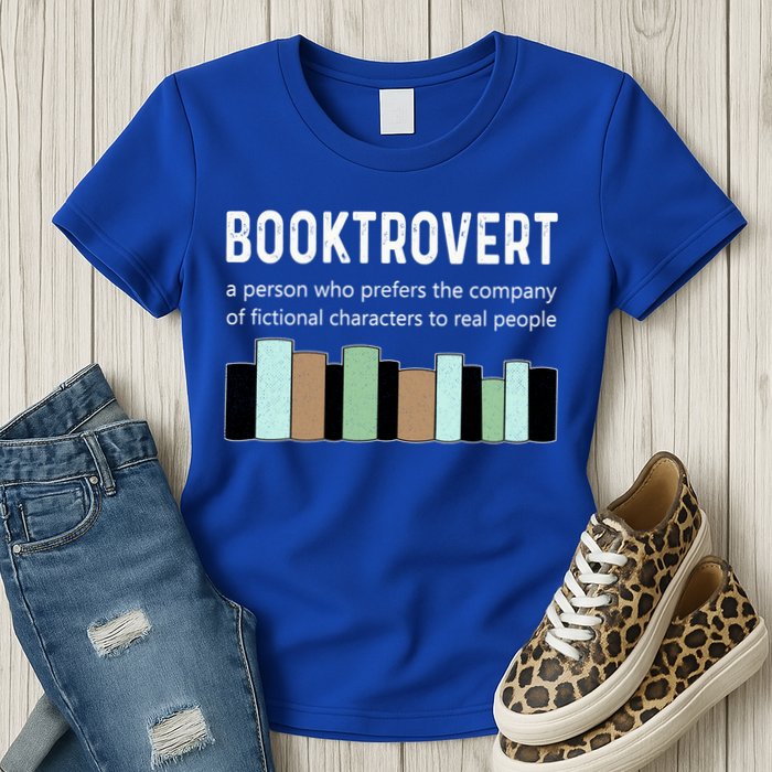 Booktrovert Book Lover Book Worm Reading Nerd Bookshelf Gift Womens T-Shirt