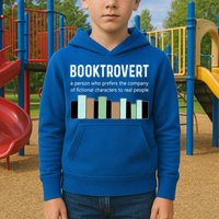 Booktrovert Book Lover Book Worm Reading Nerd Bookshelf Gift Kids Hoodie